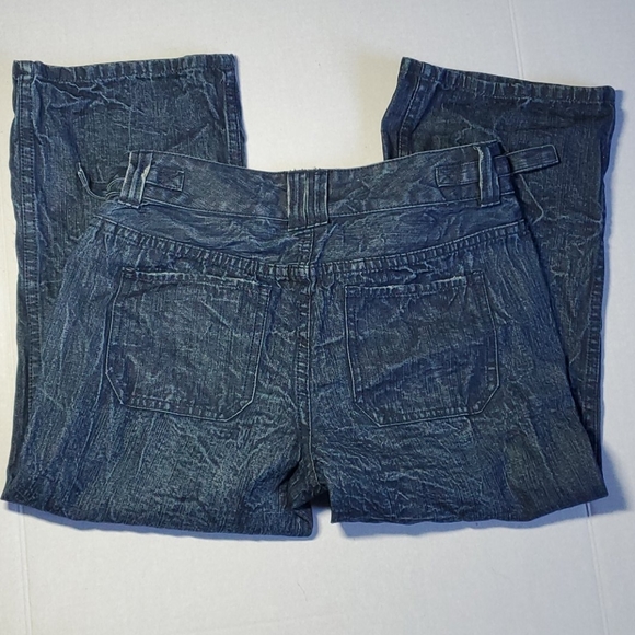 VTG Ralph Lauren stone wash denim blue jeans adjustable buckle waist flap button - Picture 3 of 12
